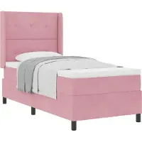 vidaXL Lit boxspring avec tête de lit rose 80 x 200 cm velours