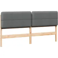 vidaXL Tête de lit rembourrée avec tête de lit marron et gris clair 200 cm