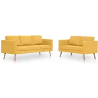 vidaXL Ensemble de canapés 2 pièces tissu jaune