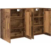 vidaXL Armoire murale 2 pièces Bois ancien 69,5 x 34 x 90 cm