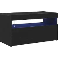 vidaXL : 2 meubles TV, noir, imitation chêne, panneaux de particules
