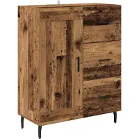 vidaXL Highboard 2 pcs Altholz Engineered Wood und Glas