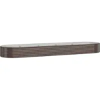 vidaXL Lit surélevé Acier revêtu par poudre 396x100x36 cm Marron