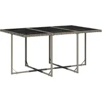 vidaXL Ensemble de jardin 11 pièces avec coussins Gris Poly rotin