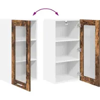 vidaXL Armoire suspendue avec stockage Riga Chêne fumé 40 x 31 x 80 cm