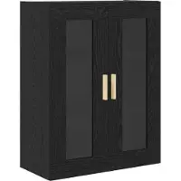 vidaXL Highboard noir imitation chêne 69,5 x 34 x 180 cm