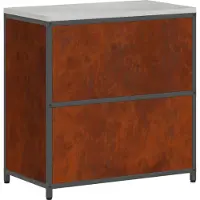 vidaXL Armoire de rangement pour cuisine HATTEM, finition rouille, 90 x 50 x 92 cm, acier