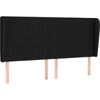 vidaXL Tête de lit avec oreilles Noir 183x23x118/128 cm Tissu