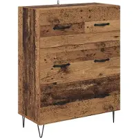 vidaXL Buffet haut en bois recyclé 69,5 x 34 x 90 cm, aggloméré