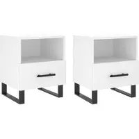 vidaXL Tables de chevet 2 pcs blanc 40x35x47,5 cm bois d’ingénierie