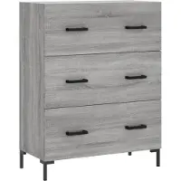vidaXL Highboard Gris Sonoma 69,5x34x180 cm Matériau dérivé du bois