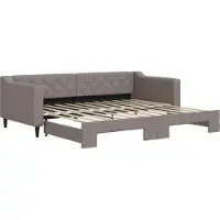 vidaXL Lit de jour extensible Taupe 90x200 cm Tissu