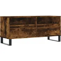 vidaXL Armoire TV chêne fumé 100x34,5x44,5 cm Bois composite