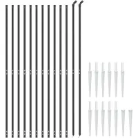 vidaXL Clôture grillagée avec douilles de sol Anthracite 1,6x25 m