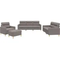 vidaXL Ensemble de canapés 4 pièces avec coussins Tissu Taupe