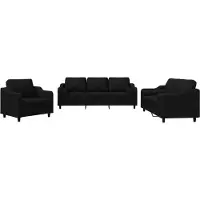 vidaXL Ensemble de canapés 3 pièces avec coussins Tissu noir