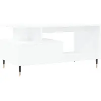vidaXL Table basse blanche 90x49x45 cm Bois composite