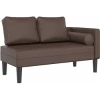 vidaXL Chaise longue avec coussin Marron Similicuir