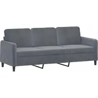 vidaXL Ensemble de canapés 3 pièces gris foncé velours