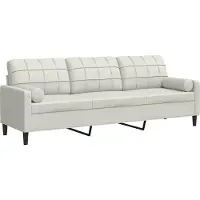 vidaXL Canapé 3 places avec oreillers décoratifs crème 210 cm velours