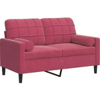 vidaXL Canapé 2 places avec oreillers bordeaux 120 cm velours