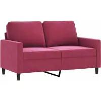 vidaXL Canapé à 2 places Rouge bordeaux 120 cm Velours