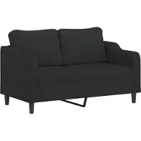 vidaXL Canapé 2 places noir 140 cm Tissu