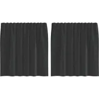 vidaXL Voile Rideaux avec patte 2 pcs. noir