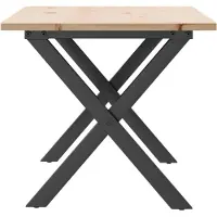 vidaXL Table basse piètement en X 100x50x45 cm pin massif & acier