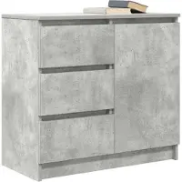 vidaXL Sideboard avec tiroir gris béton 71x35x65 cm Bois composite