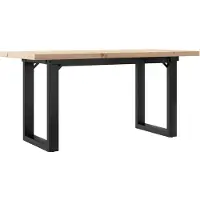 vidaXL Table basse piètement en O 100x50x45,5 cm pin massif acier