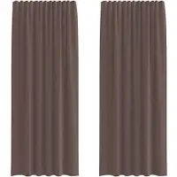 vidaXL Voile Rideaux avec patte 2 pcs. Marron