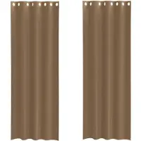 vidaXL Voile Rideaux avec illets 2 pcs. Marron clair