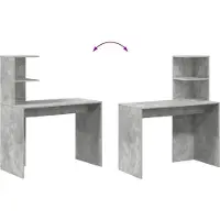 vidaXL Bureau gris béton 102 x 50 x 124 cm Bois composite