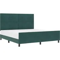vidaXL Lit boxspring avec tête de lit vert foncé 180 x 200 cm velours
