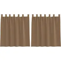 vidaXL Voile Rideaux avec passants 2 pcs. Marron clair 140x140 cm