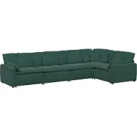 vidaXL Canapé modulable avec coussins velours vert foncé