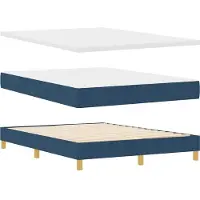 vidaXL Lit boxspring avec coussins et tête de lit, bleu, 140 x 190 cm, tissu
