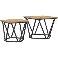 vidaXL : Ensemble de 2 tables d'appoint, style artisan, chêne, 50 x 50 x 40 cm