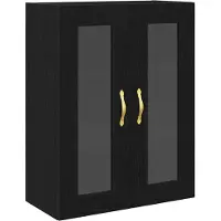 vidaXL Armoire murale noire aspect chêne 69,5 x 34 x 90 cm