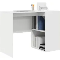 vidaXL Bureau , blanc, en panneaux de particules, 102 x 50 x 75 cm