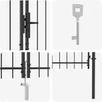 vidaXL Porte de Jardin avec verrouillage Gris 150 x 400 cm Acier