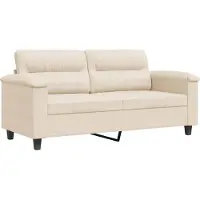 vidaXL Canapé 2 places Beige 140 cm Tissu microfibre