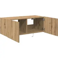 vidaXL Meuble mural pour télévision, 80 x 35 x 31 cm, imitation chêne artisanal, panneaux de particules