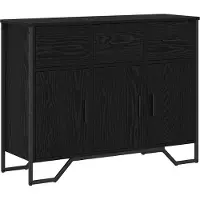 vidaXL Buffet noir aspect chêne 97 x 32,5 x 74,5 cm