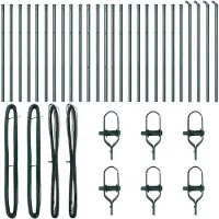 vidaXL Poteau de clôture. Autre 26 pcs Argent 3.2 x 3.2 x 90 cm Acier