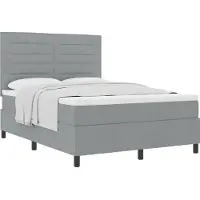 vidaXL Lit boxspring avec matelas gris clair 160 x 200 cm Tissu