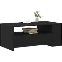 vidaXL Table Basse Chêne Noir 102X55X43.5 Cm En Bois d'Ingénierie Lumarko !