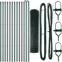vidaXL Clôture de sécurité européenne à fixer au sol, 25 x 1 mètre, acier revêtu de PVC, couleur verte