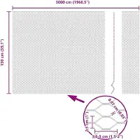 vidaXL Clôture Hexagonale Verte 1,5 x 50 m PVC